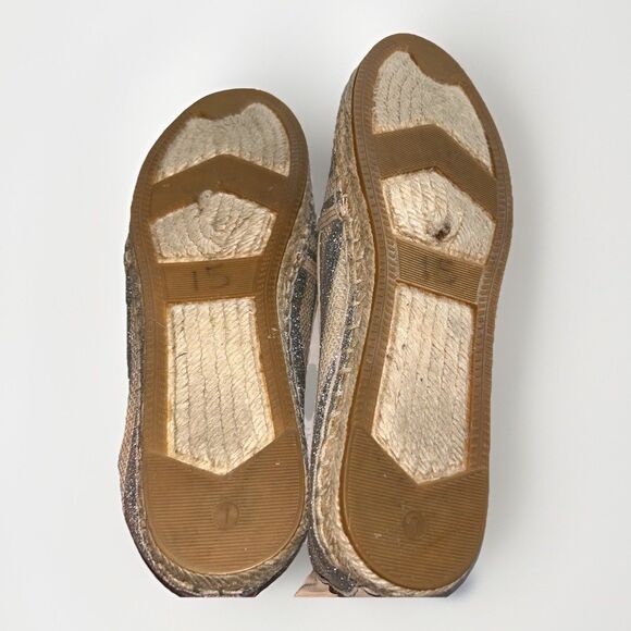 Kate Spade Lilliad Glitter‎ Espadrille Flats Size 7 Metallic Silver - Picture 7 of 8